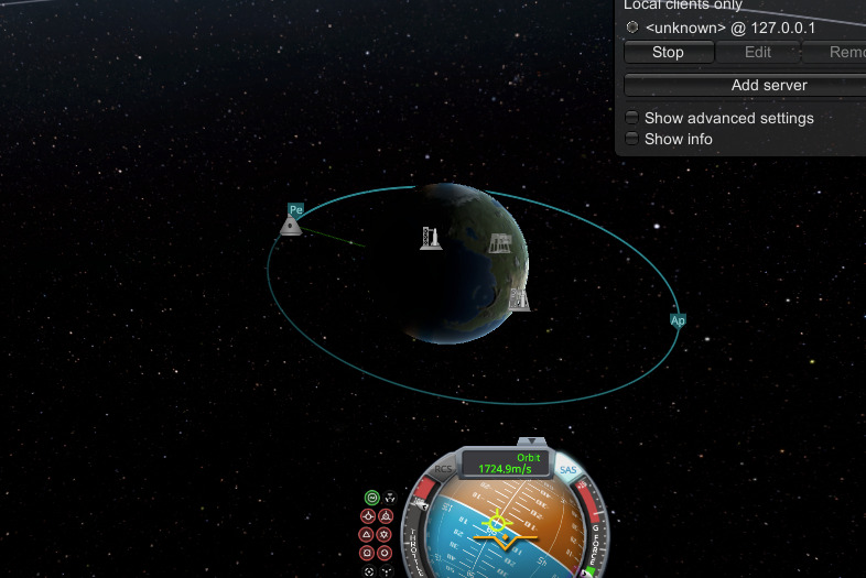 an orbital view of the rocket showing a circularized orbit